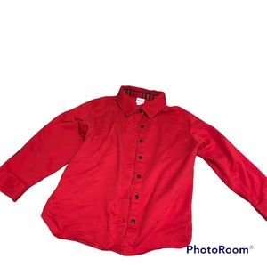 Xl ladies red button up collared shirt business casual Christmas holiday cotton